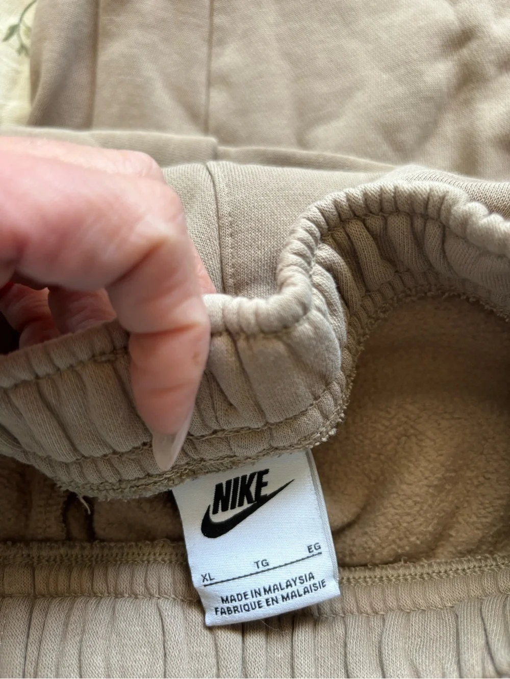Nike Kids Taupe Sweatpants with White Logo